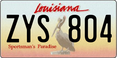 LA license plate ZYS804