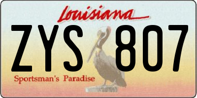 LA license plate ZYS807