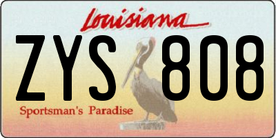 LA license plate ZYS808