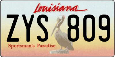 LA license plate ZYS809