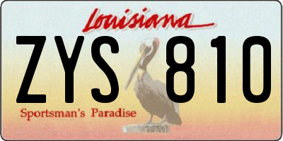 LA license plate ZYS810