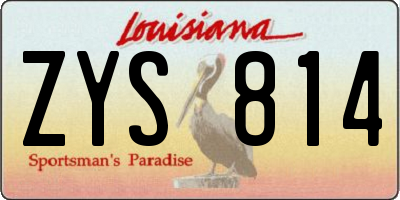 LA license plate ZYS814