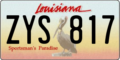 LA license plate ZYS817