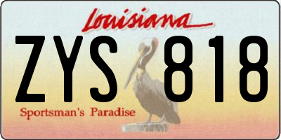 LA license plate ZYS818