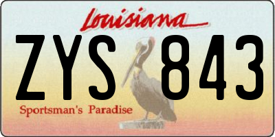 LA license plate ZYS843