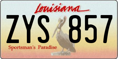 LA license plate ZYS857