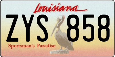 LA license plate ZYS858