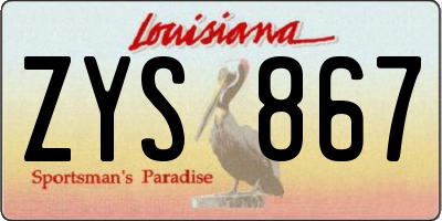 LA license plate ZYS867