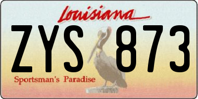 LA license plate ZYS873