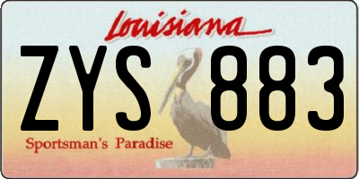 LA license plate ZYS883
