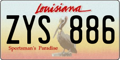 LA license plate ZYS886