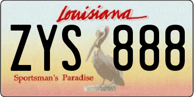 LA license plate ZYS888