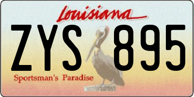 LA license plate ZYS895