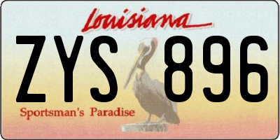 LA license plate ZYS896