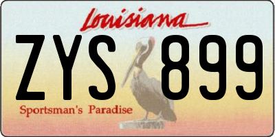 LA license plate ZYS899