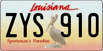 LA license plate ZYS910