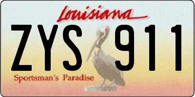 LA license plate ZYS911