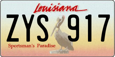 LA license plate ZYS917