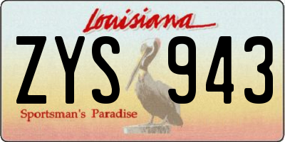 LA license plate ZYS943