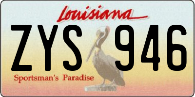 LA license plate ZYS946