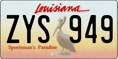 LA license plate ZYS949