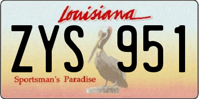 LA license plate ZYS951