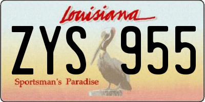 LA license plate ZYS955