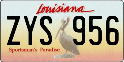 LA license plate ZYS956