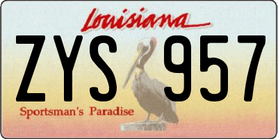 LA license plate ZYS957