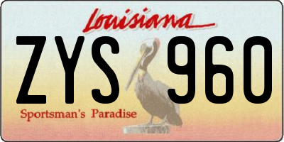 LA license plate ZYS960