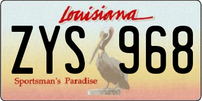 LA license plate ZYS968