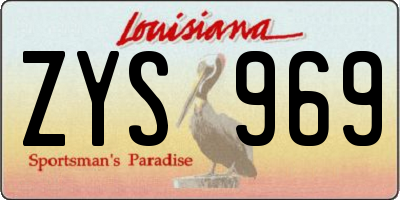 LA license plate ZYS969