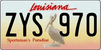LA license plate ZYS970