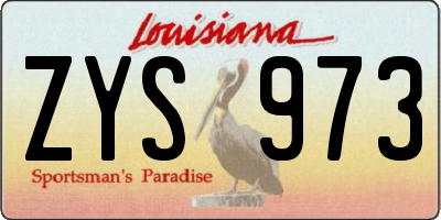 LA license plate ZYS973