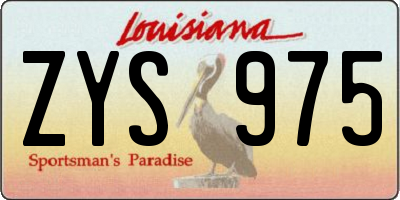 LA license plate ZYS975