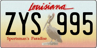 LA license plate ZYS995