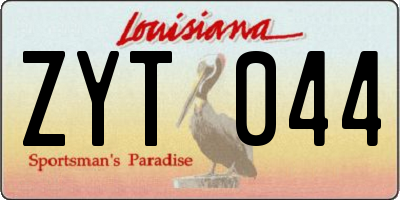 LA license plate ZYT044