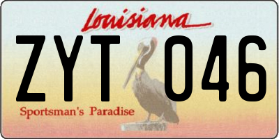 LA license plate ZYT046