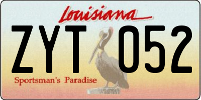 LA license plate ZYT052