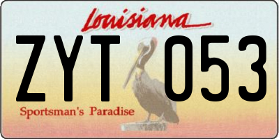LA license plate ZYT053