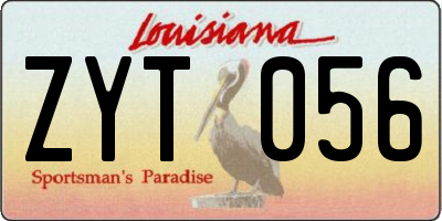LA license plate ZYT056