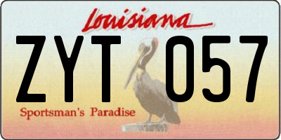 LA license plate ZYT057