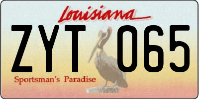 LA license plate ZYT065