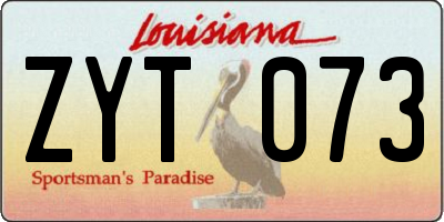 LA license plate ZYT073