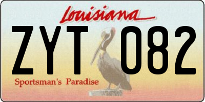 LA license plate ZYT082