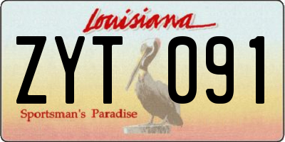 LA license plate ZYT091
