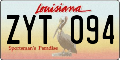 LA license plate ZYT094