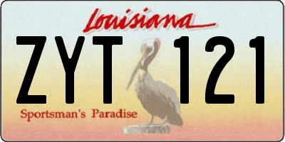 LA license plate ZYT121