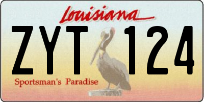 LA license plate ZYT124