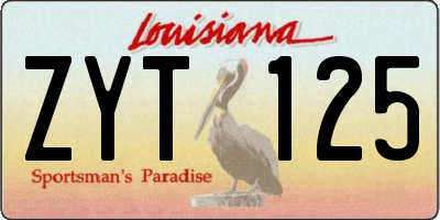 LA license plate ZYT125